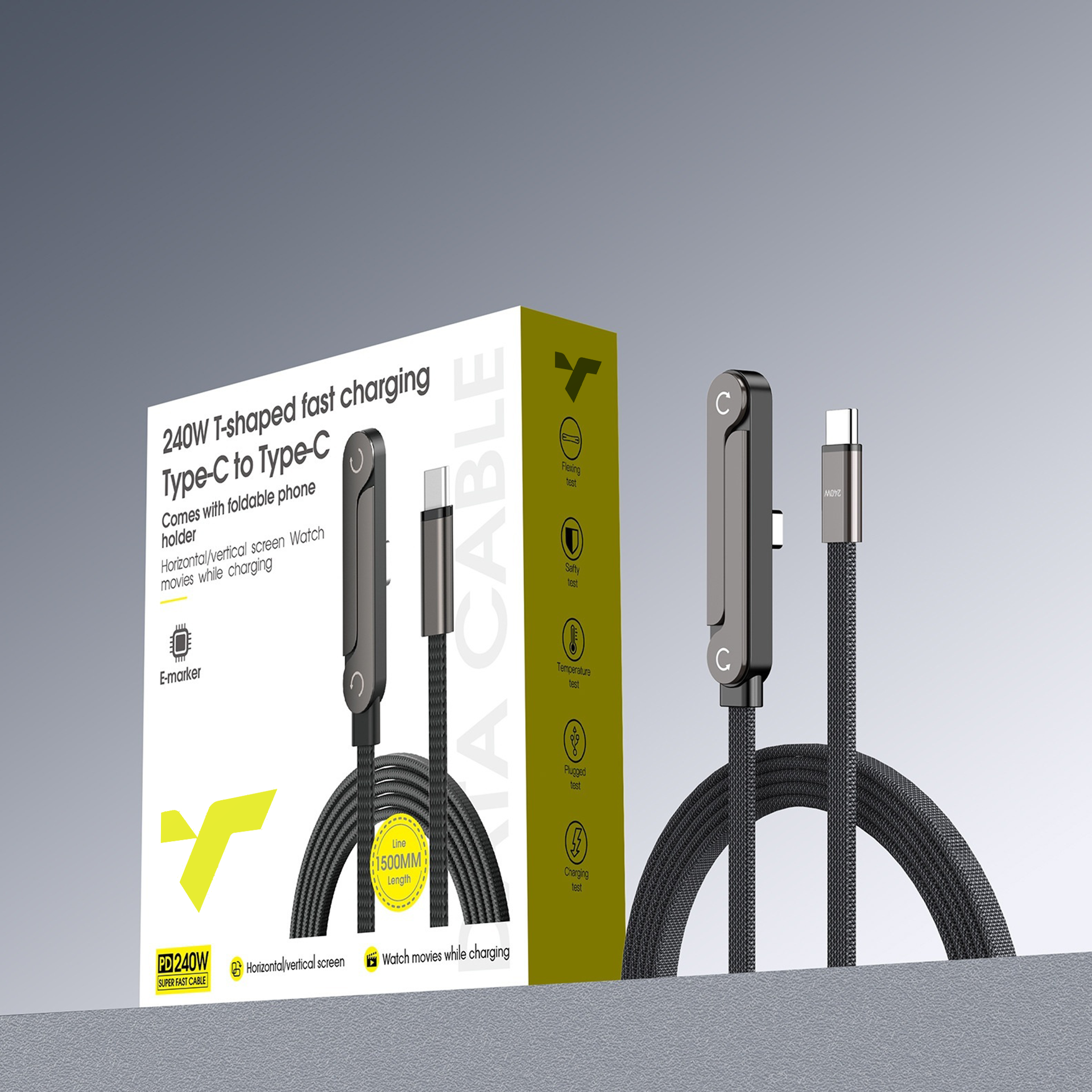 TitanLink 240W | Smart Charging Cable & Integrated Kickstand